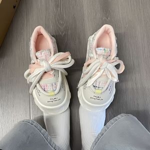 Chaussures de marche décontractées tendance pour femmes, style plateforme, souples et confortables, colorées, à semelle épaisse, doublure en peluche, polyvalentes - Product Image 4