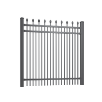 Clôture en acier résistante à la rouille avec pointe de lance, clôture extérieure en métal durable, clôture de jardin résistante aux intempéries, clôture de périmètre sécurisée