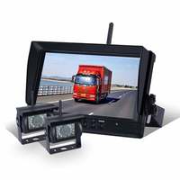Moniteur Sans Fil 9 Pouces avec 2 Caméras, Système de Caméra de Recul Sans Fil pour Camion, Caméra Arrière pour Tous Véhicules Lourds