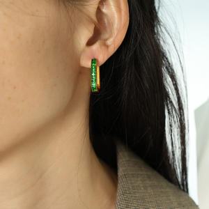 <span class=keywords><strong>Orecchini</strong></span> in acciaio inossidabile zirconio di colore di lusso gioielli di moda 2024 <span class=keywords><strong>orecchini</strong></span> <span class=keywords><strong>rettangolari</strong></span> in acciaio inossidabile zirconi - Product Image 6