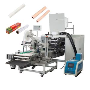 Machine de rembobinage automatique à 4 arbres pour film alimentaire, papier aluminium, papier silicone, papier cuisson avec garantie de 5 ans - Product Image 1