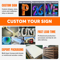 Lettres lumineuses autoportantes directes usine, enseigne LED miroir infini de 1,2 m, lumières multicolores, IP65