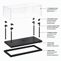 Boîte de présentation en acrylique transparente avec couvercle magnétique monobloc, portable et moderne, vente en gros d'usine