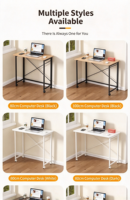 Bureau d'ordinateur pliable avec cadre en bois, poste de travail mobile, table réglable et portable pour la maison, l'étude et les petits espaces