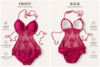 Ensemble de maillots de bain au crochet tissé à la main avec sac de plage, ensemble de bain 2 pièces pour femmes, été, plage
