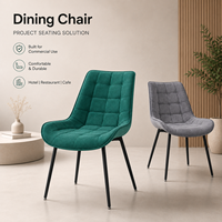 Moderner Luxus-Esszimmerstuhl aus Samt, Gesteppt und Abgesteppt, Tiefblaugrün, Designer-Komfortstuhl für Gewerbe, Hotel und Restaurant