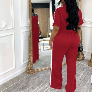 Combinaison pour femme en tissu suédé, couleur denim, col montant, manches courtes, fermeture éclair longue, tendance - Product Image 6