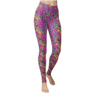Leggings de Mujer con Estampado Artístico de Neón Estilo Años 80, Pantalones Elásticos Suaves como la Mantequilla, Tejido Elástico con Estampado Personalizado, Casual, de Fábrica - Product Image 4