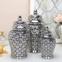 J141G Canton-fair-best-seller-produit pot à gingembre en céramique fabrication de vases creux pot temple en porcelaine pour décoration