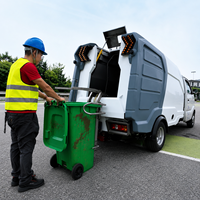 Camionnette d'occasion pour le nettoyage de poubelles, mini-camionnette compacte avec bacs de 120L et 240L pour le lavage et le nettoyage des poubelles