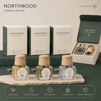 Diffuseur de parfum de luxe en verre pour grille d'aération de voiture, nouveau style, avec bouchon en bois, à clipser, pour huiles essentielles, parfum Freesia longue durée
