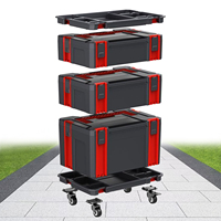 VERTAK Armoire de rangement mobile en plastique empilable pour garage, boîte à outils