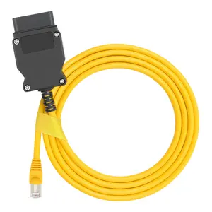 Cable Ethernet ENET OBD2 de alta calidad, Cable amarillo Compatible con programación exclusiva oculta de BMW Brush