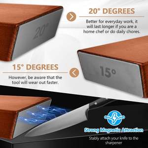 Kit d'affûtage manuel en bois de haute qualité pour couteaux, affûteur à rouleaux en acier pour couteaux de cuisine - Product Image 5