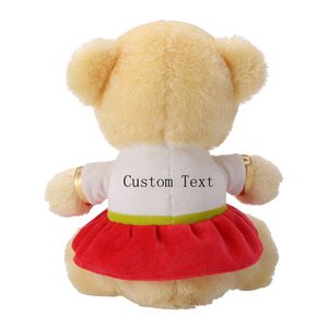 Logo personalizzato carino lungo peluche marrone <span class=keywords><strong>orsacchiotto</strong></span> con <span class=keywords><strong>vestito</strong></span> all'ingrosso farcito peluche cheerleaders <span class=keywords><strong>orsacchiotto</strong></span> - Product Image 3