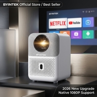 Projecteur intelligent Android BYINTEK LOVE U4, version améliorée, prise en charge native 1080P, WiFi, conception anti-poussière en tissu, home cinéma à moins de 100 $