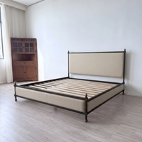 Lit Victoria en tissu Belgrave, lit capitonné de luxe, lit king-size ou queen-size, hôtel, villa, vente en gros sur mesure
