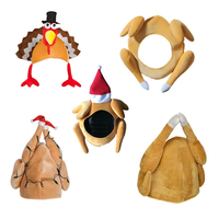 Gorros de pavo de Acción de Gracias divertidos de felpa para adultos, gorro de pavo tonto para fiesta, disfraz de carnaval, accesorios de disfraz de Navidad