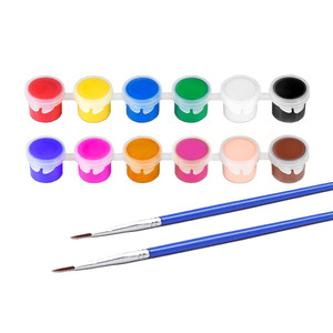 Ensemble de <span class=keywords><strong>peinture</strong></span> <span class=keywords><strong>acrylique</strong></span> 12 couleurs de Noël <span class=keywords><strong>avec</strong></span> support en <span class=keywords><strong>verre</strong></span> et papier comprenant un pinceau en bois pour les fournitures d'art en bois de toile de bois - Product Image 3