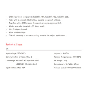Ltech Dali on/<span class=keywords><strong>off</strong></span> xe buýt điện điều khiển đường sắt/vít kép mục đích chuyển tiếp thiết bị chuyển mạch DR - Product Image 3