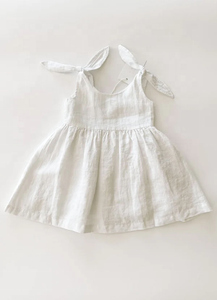 Robes de plage décontractées en lin pour maman et fille, sans manches, avec bouton au dos, été - Product Image 3