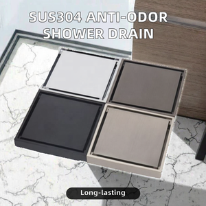 بالوعة أرضية حمام حديثة جديدة من يوتو ، بالوعة مخفية من الفولاذ المقاوم للصدأ SUS304 ، حوض استحمام مربع ، شبكة صرف أرضية مضادة للرائحة - Product Image 2