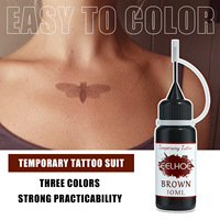 EELHOE Kit de Tatouages Temporaires Imperméables en Plastique Durable avec Pochoir de Broderie à Motifs Creux et Liquide de Tatouage au Jus