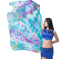 Drapeaux en forme d'éventail pour l'adoration prophétique de l'Église chrétienne, bannière de scène flexible pour performance de danse, voile en soie 230*110cm