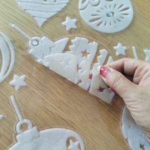 Aangepaste Fuzzy Kerststickers Soft Touch Flock Stickers Voor Huiswinkel Decoratie, Vakantie Feestartikelen - Product Image 6