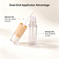Emballage cosmétique professionnel personnalisé, flacon de gloss à lèvres vide à double embout, tube transparent, tube éponge pour le visage