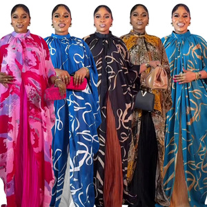 Ensembles de 2 pièces pour femmes, vêtements africains, tenue imprimée Dashiki Ankara, grande taille, robes de fête de mariage turques, kaftan, robe en mousseline de soie, <span class=keywords><strong>boubou</strong></span> - Product Image 1