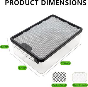 Terrarium Transparent Ventilé Anti-Évasion pour Reptiles et Amphibiens - Enclos d'Élevage et d'Habitat - Product Image 2