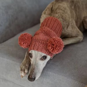หมวกไหมพรมปอมปอมปอมอบอุ่นสำหรับสุนัข Y-Z สำหรับหูสุนัขใหญ่ที่อบอุ่น - Product Image 2