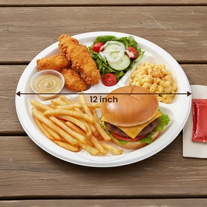 Heavy-duty Bagasse <b>Disposable</b> <b>Plate</b> Microwave & Freezer Safe Eco-friendly Compostable Biodegradable BPA-Free - Product Image 1