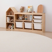 Étagère à livres d'images en bois massif 2-en-1 Étagère de rangement pour jouets de style tiroir