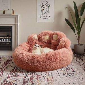 Lit pour animaux <span class=keywords><strong>de</strong></span> compagnie en peluche en forme <span class=keywords><strong>de</strong></span> patte, toutes saisons, moderne, chaud et confortable, pour petits et grands chiens et chats, design type grotte - Product Image 3