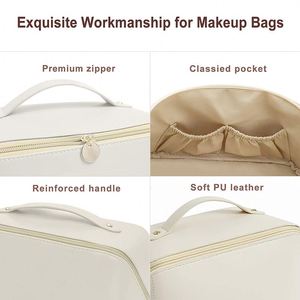 XDH931 Customized Logo Cosmetic Travel Bag Organizer Toiletry Pu Leather Women Travel Bag Waterproof Make up Bag With Logo - Product Image 4