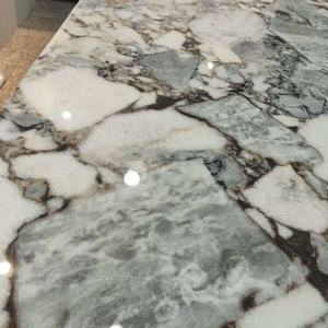 ชุดโต๊ะกาแฟหินอ่อนขนาดใหญ่ ตกแต่งบ้าน ห้องนั่งเล่น ดีไซน์พิเศษ ลายหินอ่อนโอเชียนสตอร์ม พร้อมฐานหินอ่อน - Product Image 4