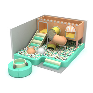 Château de jeu intérieur à thème champignon, combinaison toboggan et piscine à balles pour enfants - Product Image 3