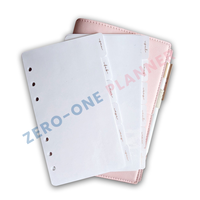Benutzer definierte matt gefrostete Kunststoff A4 A5 A6 A7 Teiler mit Laschen 6 Loch Punch Index Sheets für Notebook Planner Wallet