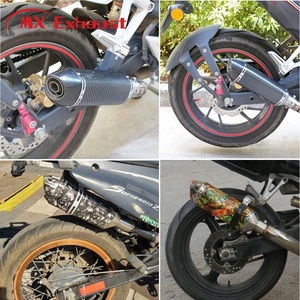 Haute qualité universel en acier inoxydable + moteur de vélo en Fiber de carbone 600cc silencieux moto pour systèmes d'échappement - Product Image 5
