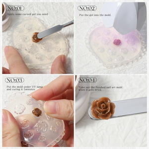 Антипригарный макарон в стиле 12 видов цветов с обычным узором, не смываемая кромка, с функцией микро-резьбы, для рисования, для ногтей - Product Image 3