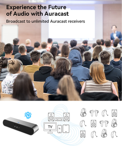 5.4 aptX อะแดปเตอร์เครื่องส่งสัญญาณ auracast บลูทูธแบบอะแดปเตอร์ที่มีเอาต์พุตคู่ (AUX/ บายพาส) เครื่องส่งสัญญาณเสียงแบบไร้สาย - Product Image 3