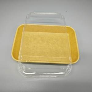 Caja de Papel Kraft de Grado Alimenticio para Pastelería, Postres, Pasteles, Bandeja Rectangular para Llevar Sushi con Tapa Transparente - Product Image 4