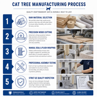 Grand arbre à chat double avec deux niches, meuble griffoir pour chats d'intérieur, pour jouer et griffer