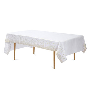 Wholesale 54" X 108" Rectangle Gold Dot Disposable Plastic Tablecloth Party Disposable <strong>Waterproof</strong> <strong>Table</strong> <strong>Cover</strong> Gold <strong>Table</strong> Cloths - Product Image 4