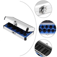 Extracteur de boulons de démolition métrique PMS 10 pièces, jeu d'extracteurs d'écrous hexagonaux, clé à douille portable, emballage de l'étui