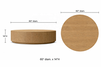 Table basse en chêne de style américain moderne RH, table centrale cylindrique de taille personnalisable, table ronde de luxe en bois dur naturel.