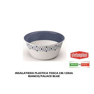 Ensaladera de Plástico TOSCA de 13 cm, Blanca/Azul Palacio, Diseño Elegante para Servir, Duradera y Fácil de Limpiar - Product Image 1