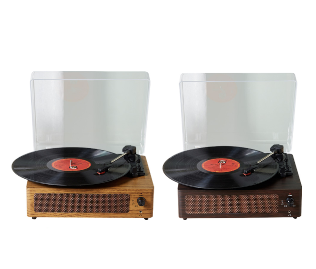 Portable Suitcase Turntable 33/45/78 RPM Record Players With Blue USB to PC Tooth Recording and Stereo Speaker Retro Phonograph